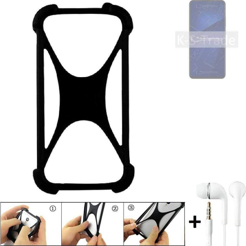 K-S-Trade Handy-Hülle + headphones kompatibel mit ZTE Axon 41 5G Schutz-Hülle Bumper Silikon Cover Case Silikoncase Silikonbumper TPU Softcase