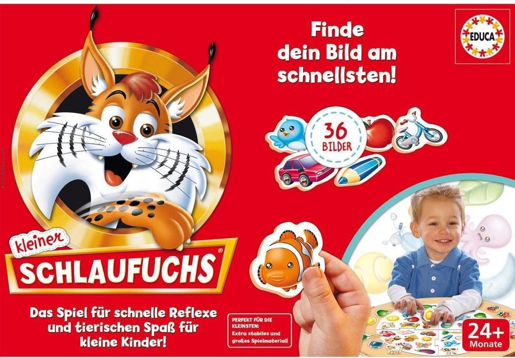 EDUCA | Kleiner Schlaufuchs | Lernspiele ab 2 Jahre | Kinderspiele | Brettspiele | Gesellschaftsspiele | Spielzeug ab 2 | Geschenke | Wimmelbuch 2 ...