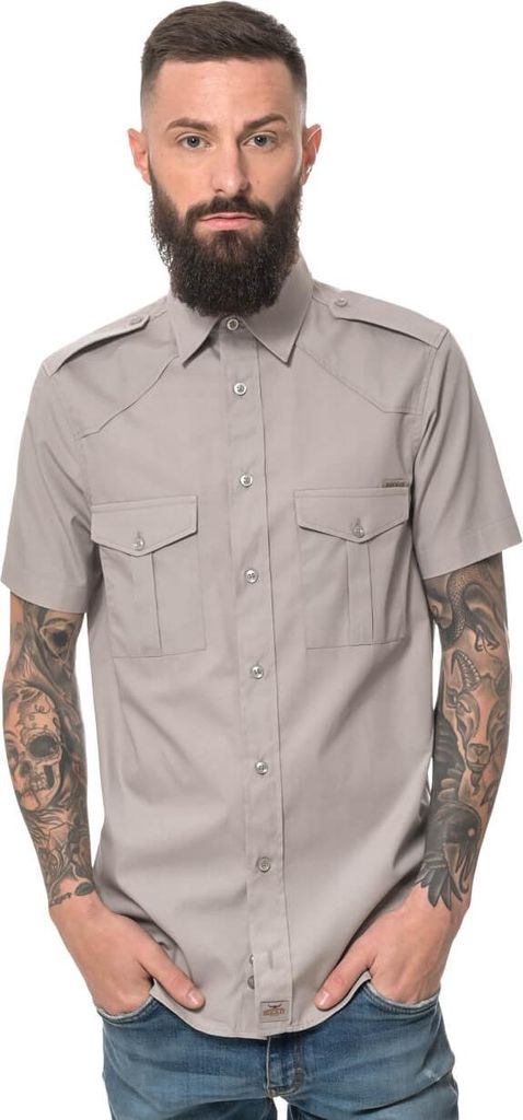 ROCK-IT Apparel Herren Kurzarm Hemd - 100% Baumwolle - Urban Style 4X-Large Charcoal