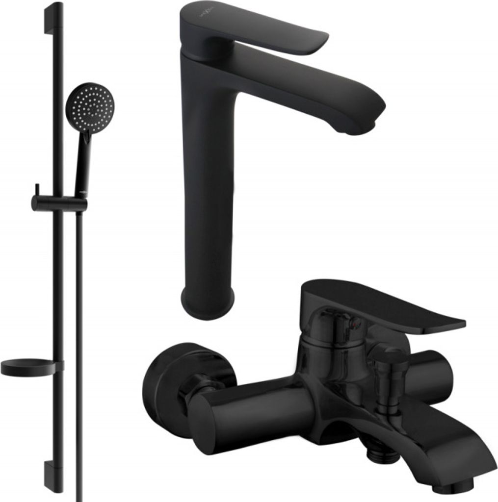 Mexen Pecos DS75 Badewannenset, Schwarz - 72713DS75-70