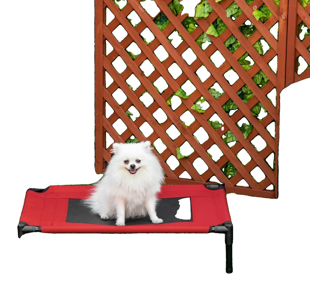 Couchage surélevé pour chien et chat - Lit de camp aéré avec maille nylon