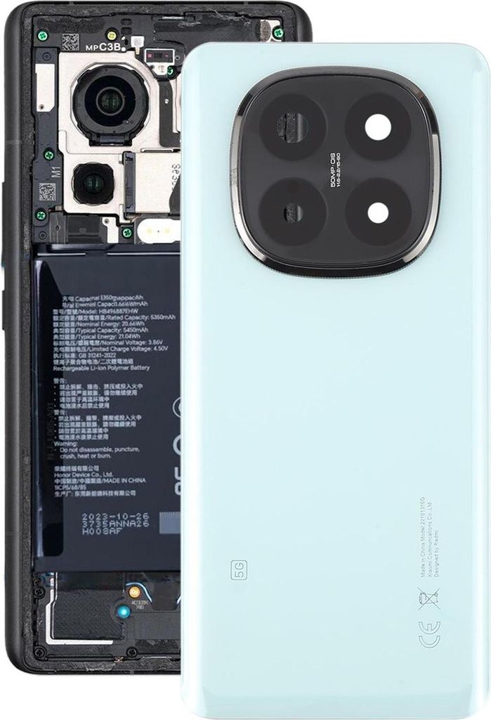 Für Xiaomi Redmi Note 14 Pro Plus 5G Akkudeckel mit Kameralinsenabdeckung Ersatzteil Grün
