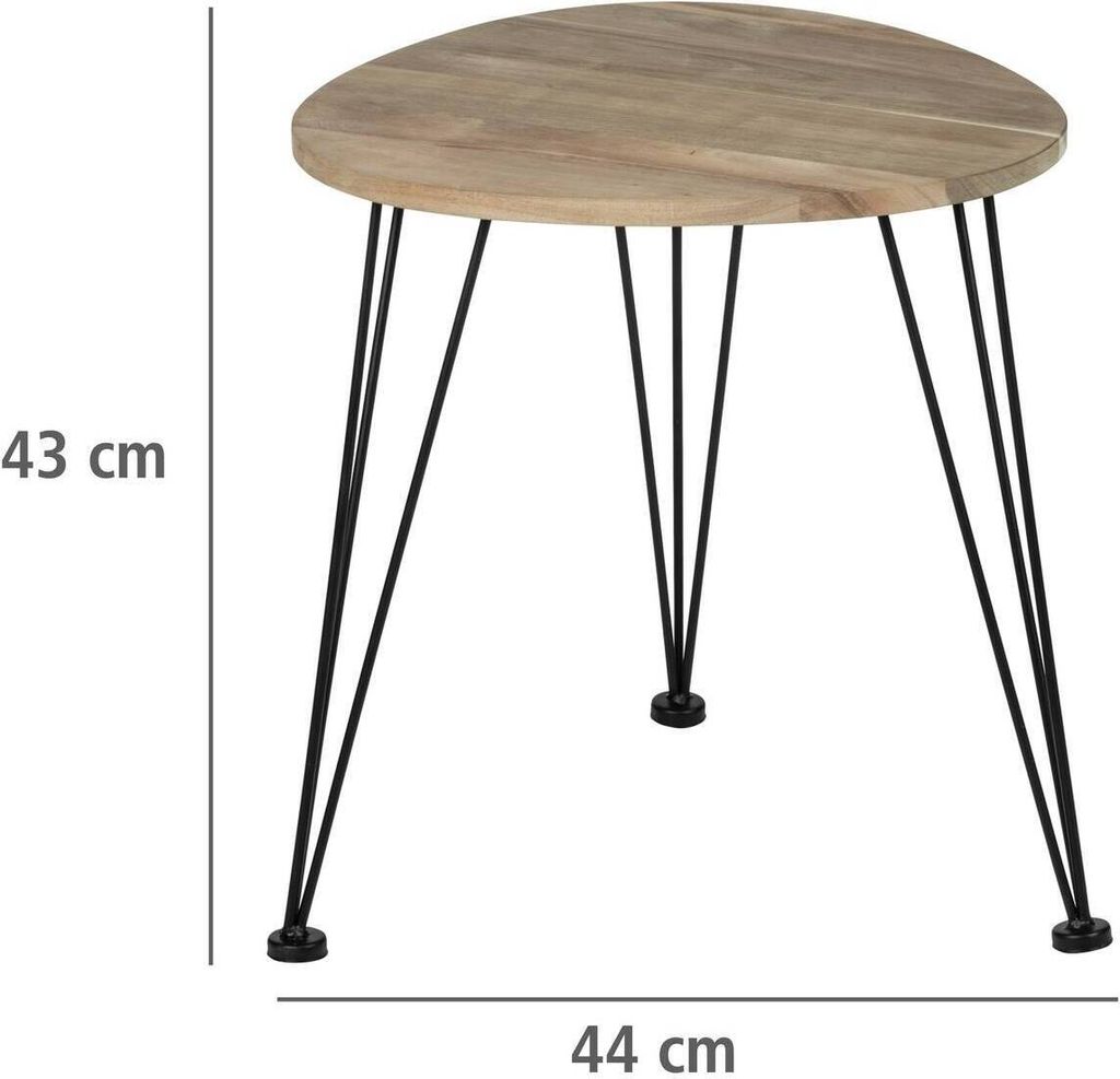 Stolik kawowy okrągły, blat Ø 44 cm z drewna akacji, WENKO Zdjęcie produktu 7