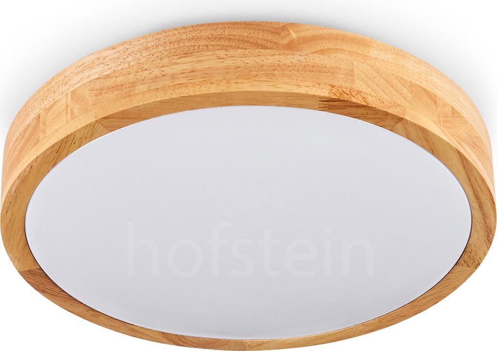 Canino moderne Deckenlampe aus Metall/Bambus/Kunststoff in Weiß/Natur