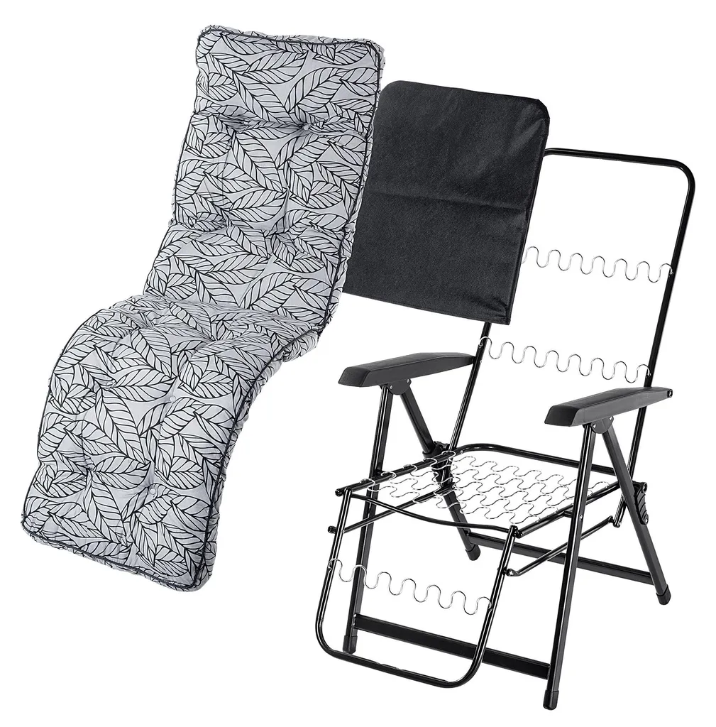 Siège de jardin inclinable bleu, structure légère en aluminium brossé - 5