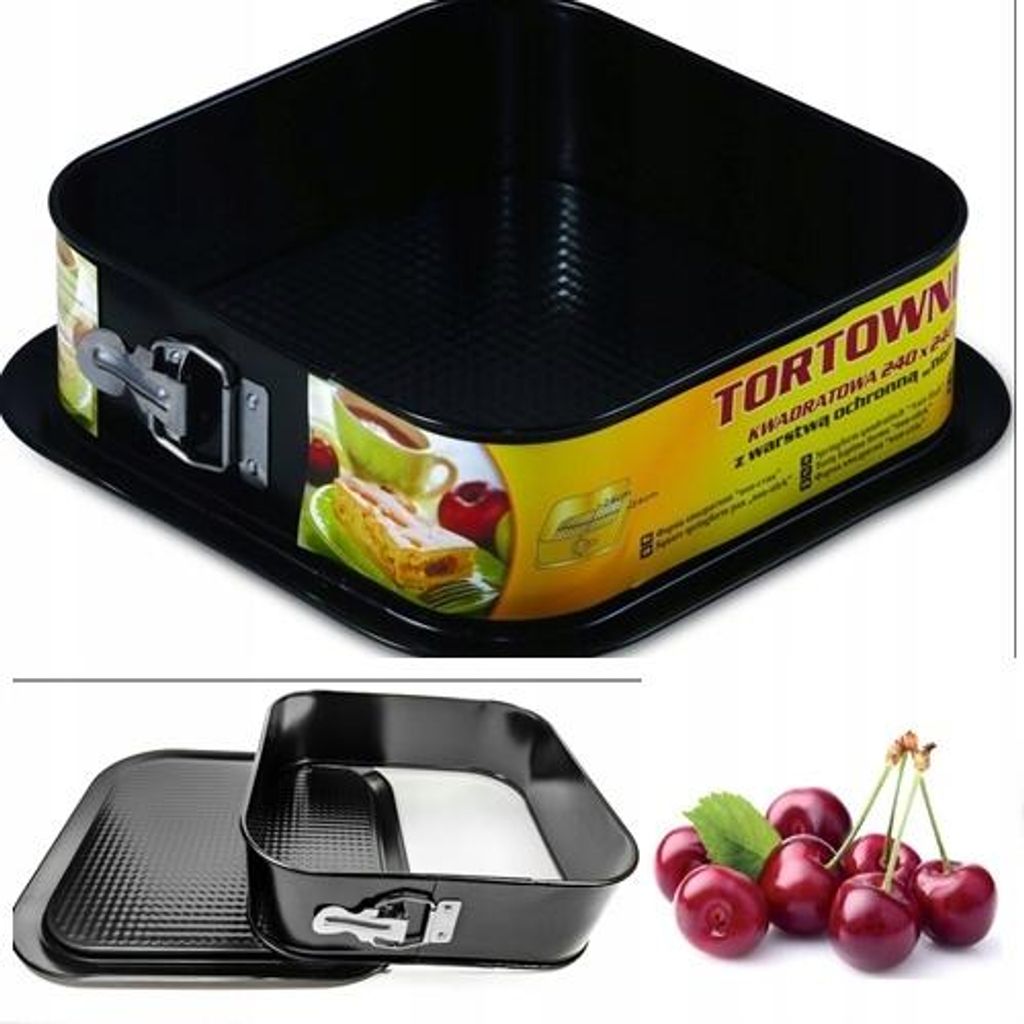 SNB Kuchenform 24 x 24cm Quadratisch Schwarz SNB POLNISCHES Produktbild 