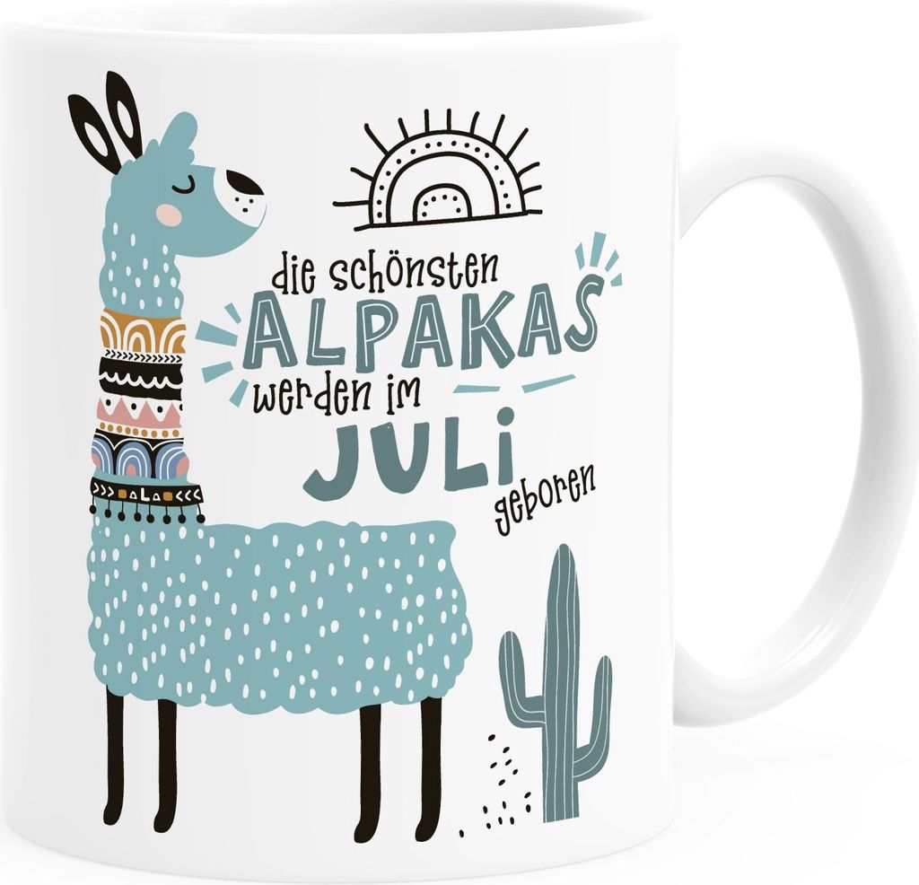 Kaffee-Tasse Die Schönsten Alpakas werden im Januar-Dezember geboren anpassbares Motiv Geburtsmonat individuelle Geburtags-Geschenke Lama SpecialM...