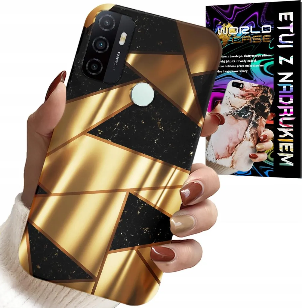 Cover Oro Oppo A53S / A53 + Pellicola Hydrogel Foil - Look Glamour