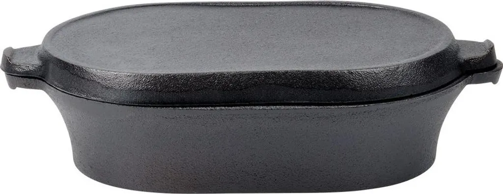 Cocotte fonte émaillée 2 en 1 compacte 28cm - Couvercle poêle intégré - 6