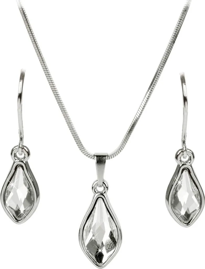Bijoux de Soirée Collier et Boucles d'Oreilles en Cristal de Flammes