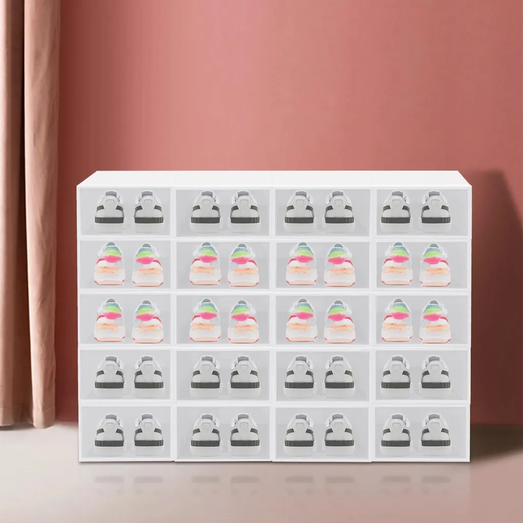 Fini le désordre : 20 boîtes à chaussures violettes empilables Style 7 - 7
