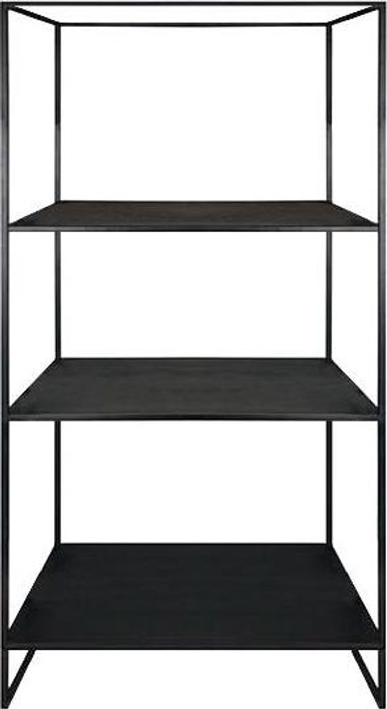 INNA-Glas Regal Quiana aus Metall, 3 Böden, schwarz, 100x100x200cm - Industrial Rack