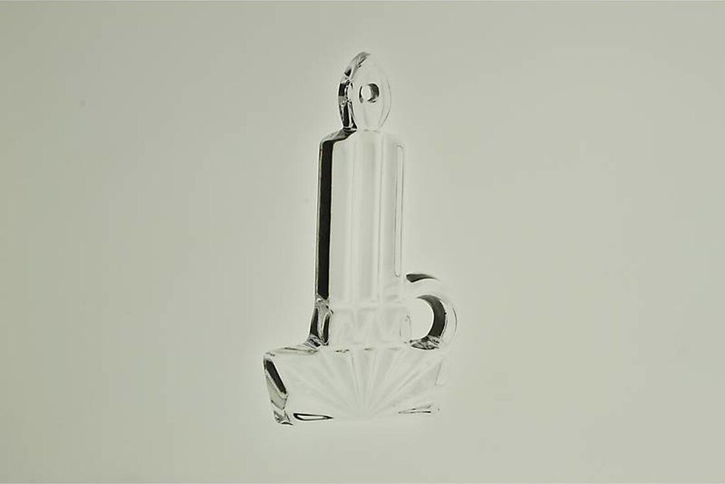 Glasanhänger Baumschmuck Kerze klar Bleikristall 8,5 cm