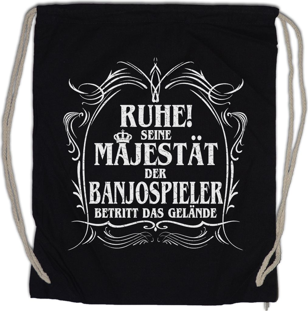 Urban Backwoods Seine Majestät Der Banjospieler, Turnbeutel, Farbe: Schwarz