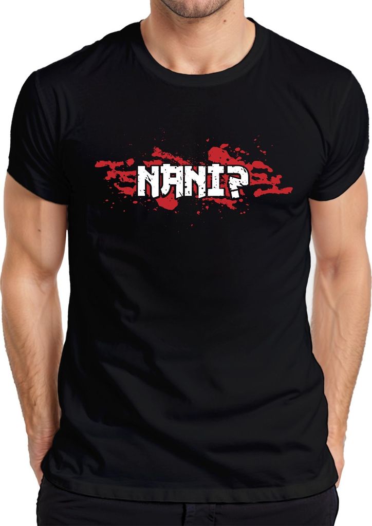 NANI? Anime Manga Ästhetik Otaku Japan Meme Gaming Japanisch Herren T-Shirt, Schwarz, L
