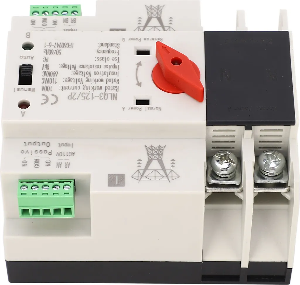 ATS Double Puissance 100A 110V 2P Montage Rail 35mm Haute Performance - 5