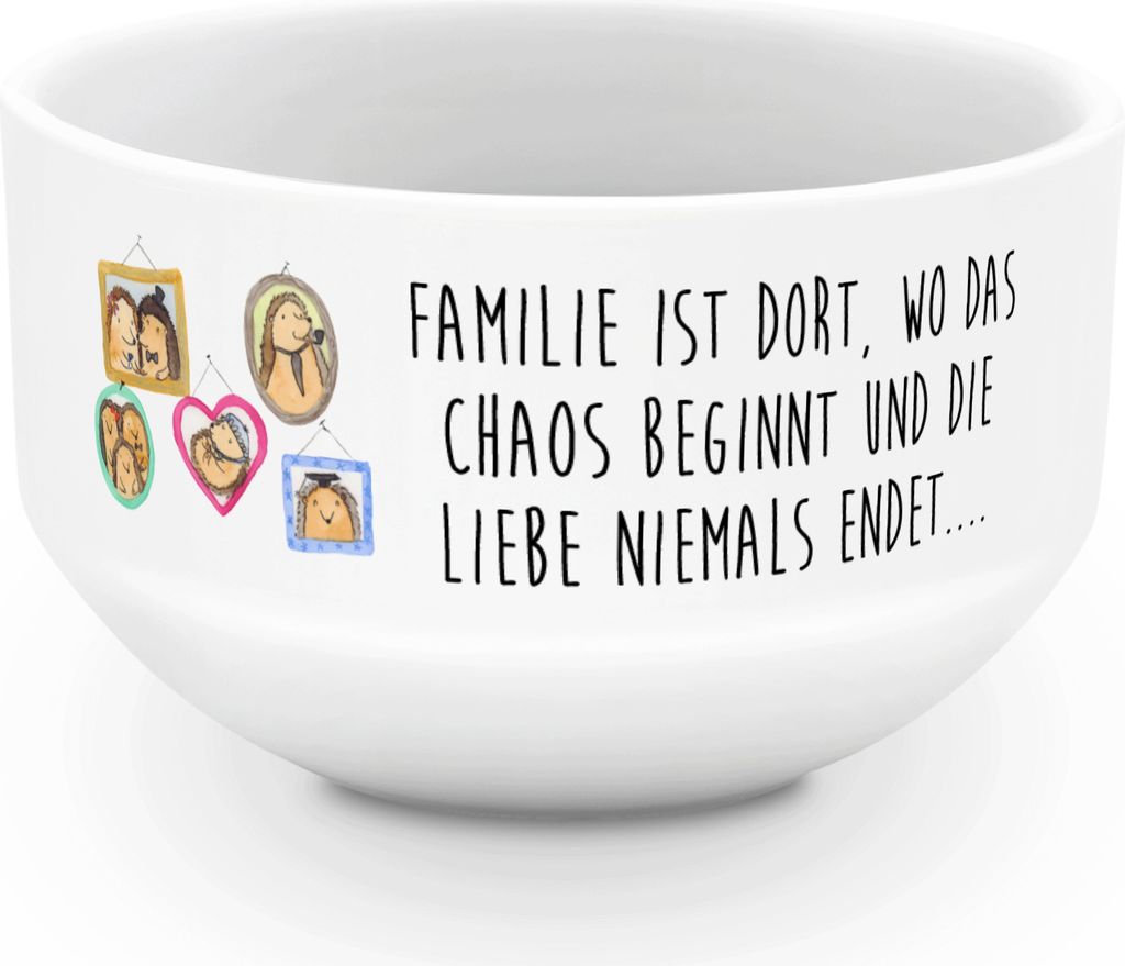 Mr. & Mrs. Panda schale Igel Familie - Weiß - Geschenk, Obstschale, salatschälchen, Bruder, Bilder, Müslischale, reisschale, schälchen, Liebe, ...