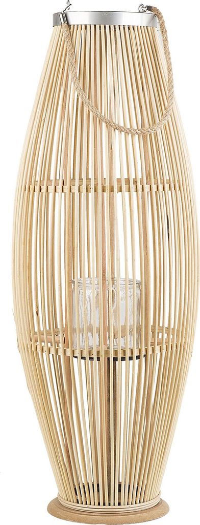 BELIANI Lampion dekoracyjny jasnobrązowy bambusowe 84 cm Zdjęcie produktu 