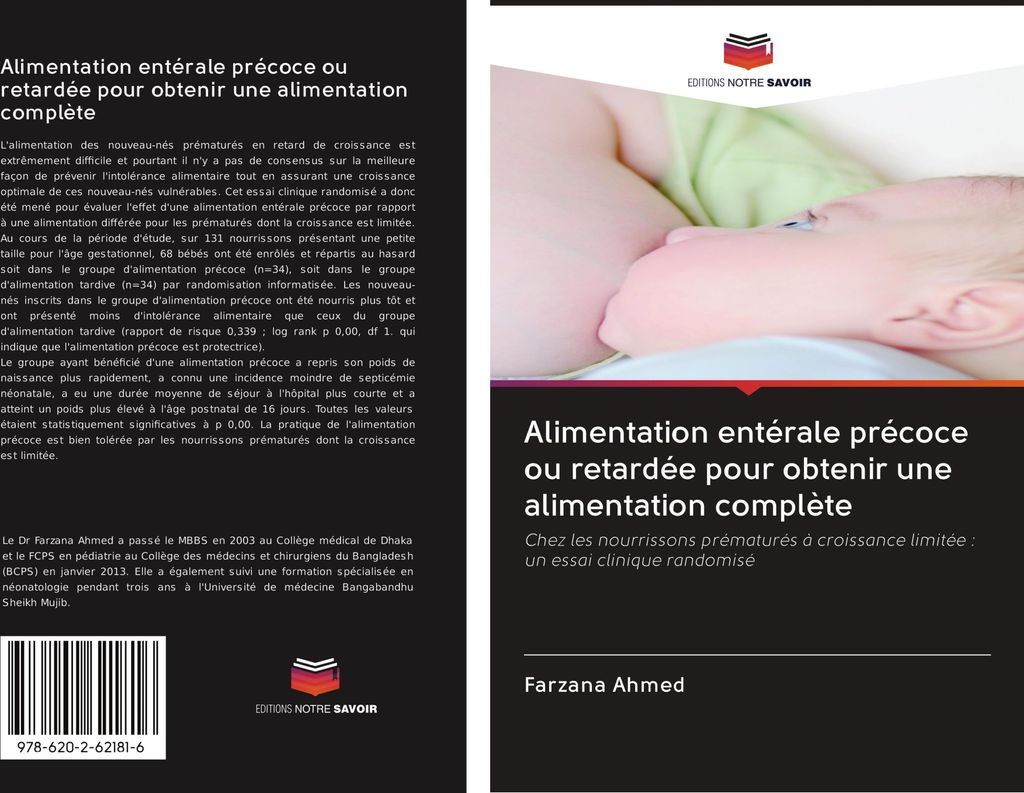Alimentation entérale précoce ou retardée pour obtenir une alimentation complète