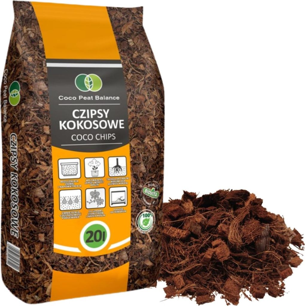 Kokosnussfasern für Blumenpflanzen 20L - Kokoserde für Produktbild 
