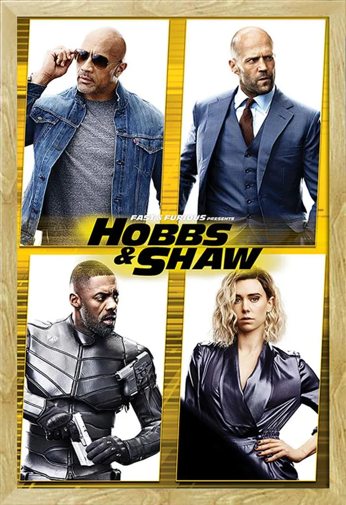 Poster Fast & Furious Hobbs & Shaw avec cadre Shinsuke Maxi MDF Hêtre