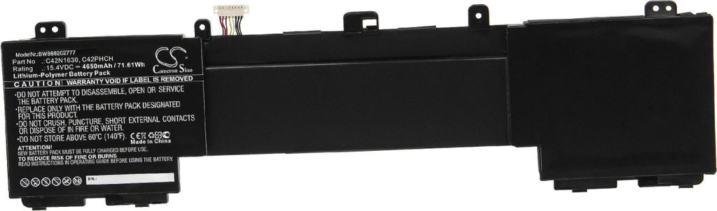 vhbw Akku kompatibel mit Asus ZenBook Pro UX550VD-BN152T, Pro UX550VD-BN120T, Pro UX550VD-BN157T Notebook (4650 mAh, 15,4 V, Li-Polymer)