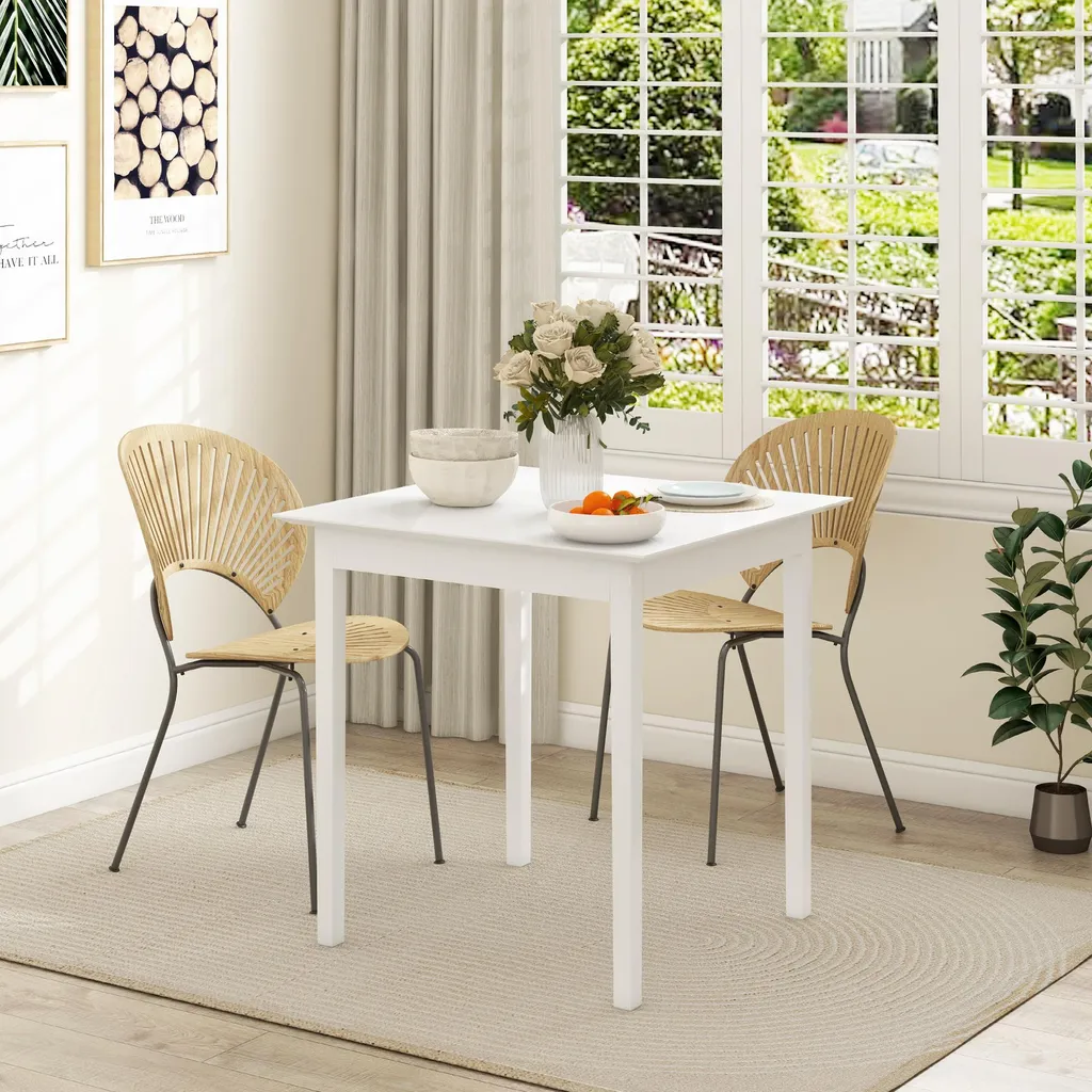 Table carrée bois blanc compacte solution idéale pour petits espaces - 6
