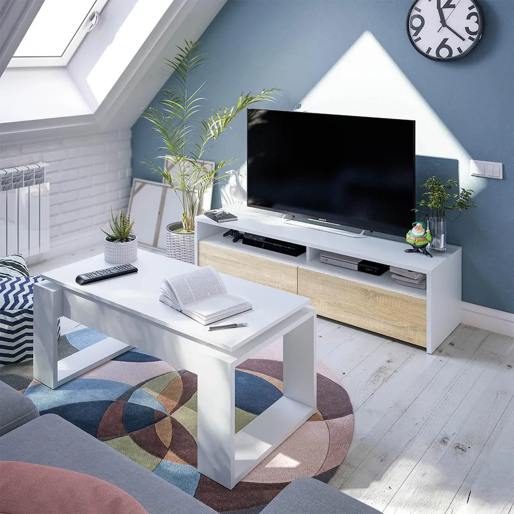 Table Basse Relevable L102 cm Ciara idéale pour Dîner et Télétravail - 6