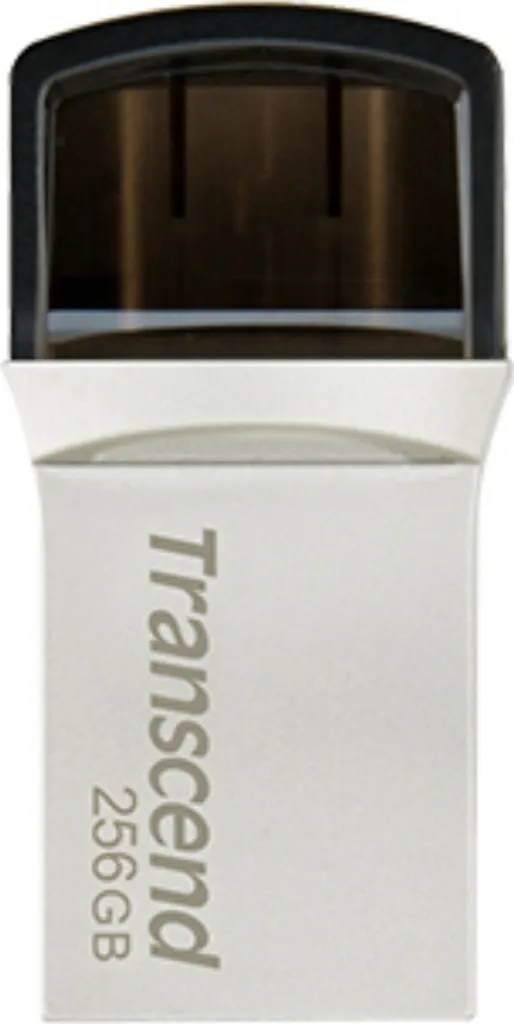 Clé USB Transcend JetFlash 890 256 Go Type-C double connectique argent