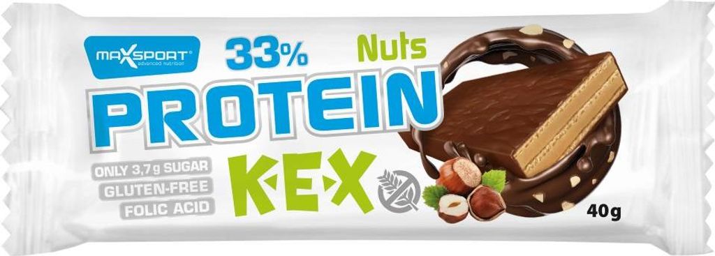 Max Sport Protein Kex 40 g nut / Riegel, Cookies & Brownies / Knusprige Proteinwaffel mit kstlichem Geschmack und hervorragenden Nhrwerten