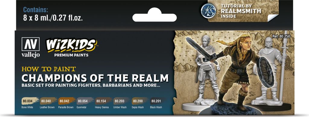 Vallejo Champions des Reiches 80250 8x 8ml WizKids Premium Airbrush Farben Fantasie-Miniaturen