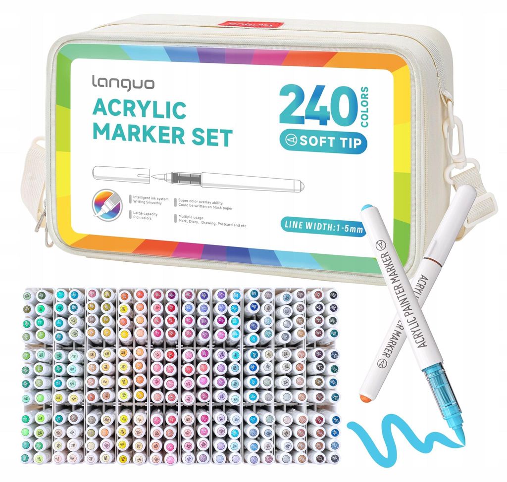 Languo M720 Acrylic Marker Set – profesjonalny zestaw 240 Zdjęcie produktu 