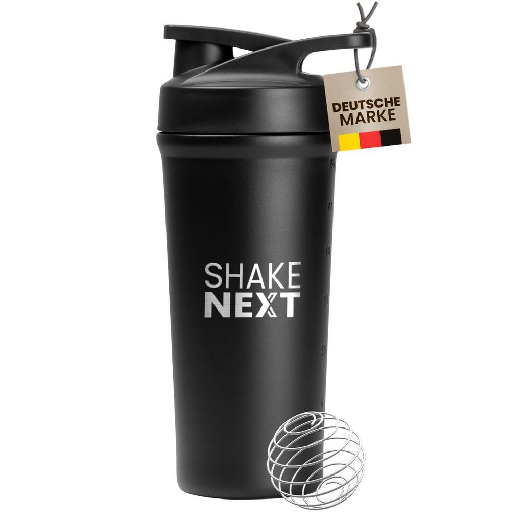 ShakeNext® Premium Edelstahl Shaker 700ml (Schwarz) Produktbild 