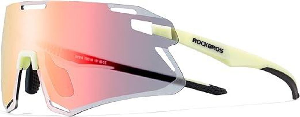 ROCKBROS Fahrradbrille TR90 Rahmen Photochromatisch Sportsonnenbrille Für Herren Damen MTB Rennrad Laufen Angeln Winddicht Gelb Hellgrau Rot