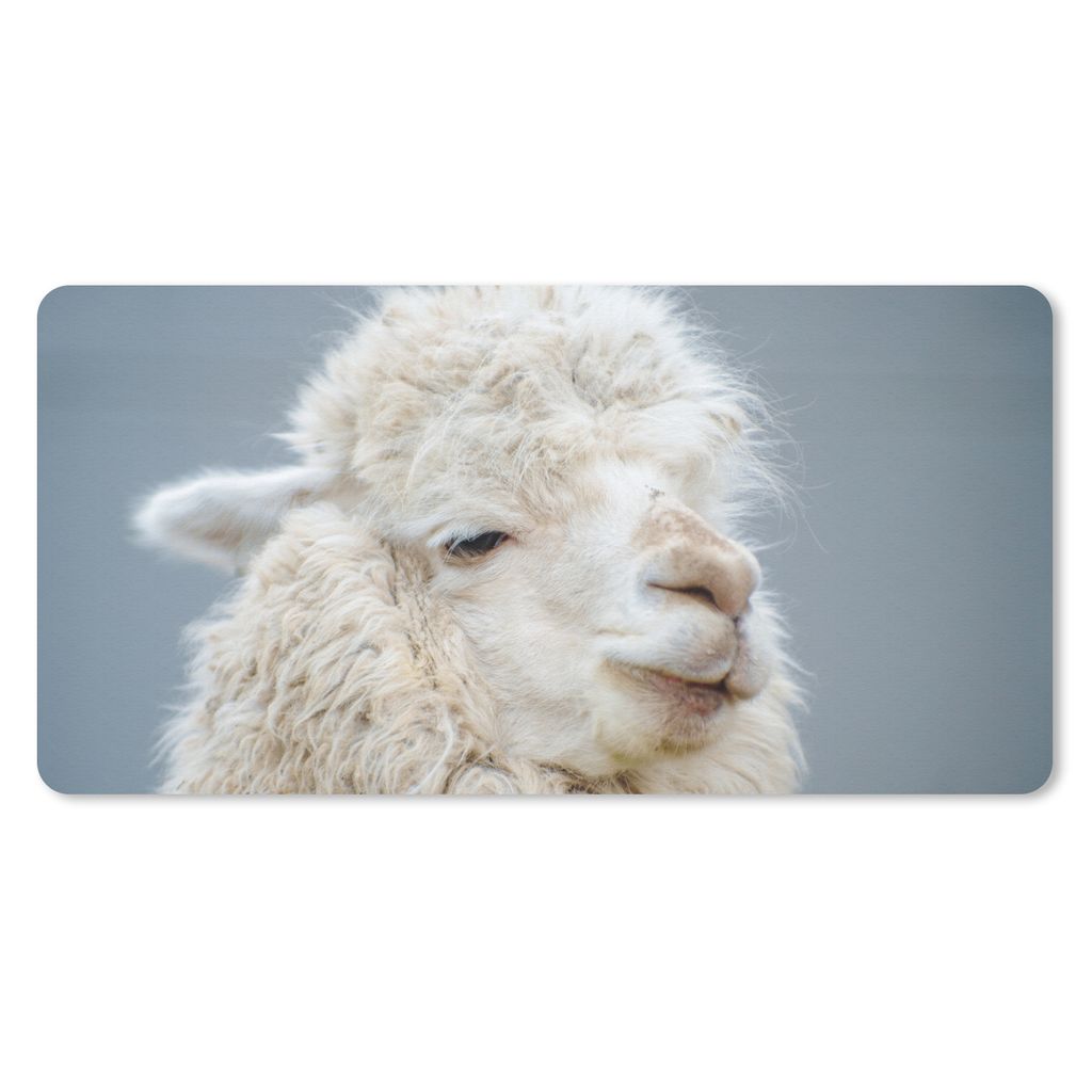 MuchoWow Mauspad Mousepad Alpaka - Wolle - Weiß 60x30 cm - Mousepads - Maus Mat - Pad - Mausunterlage - Nachhaltig