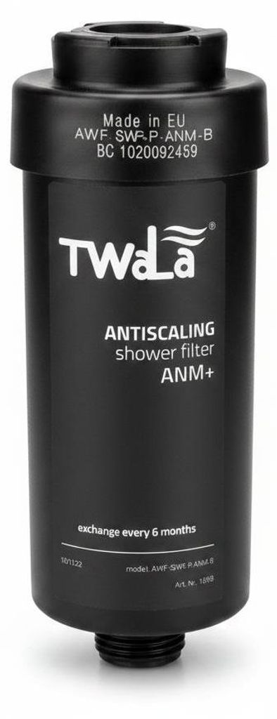 TWaLa Duschfilter Schwarz Wasserfilter gegen Kalk/Chlor Shower filter AWF-SWR-P-ANM-B