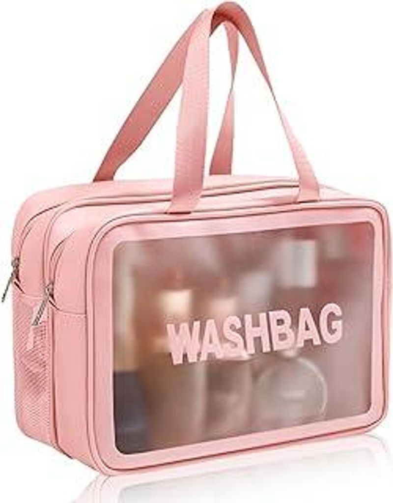 Reise Kosmetiktasche Kulturtasche Damen Durchsichtig Kulturbeutel Wasserdicht Make up Tasche Tragbare Schminktasche Makeup Durchsichtige Tasche Was...