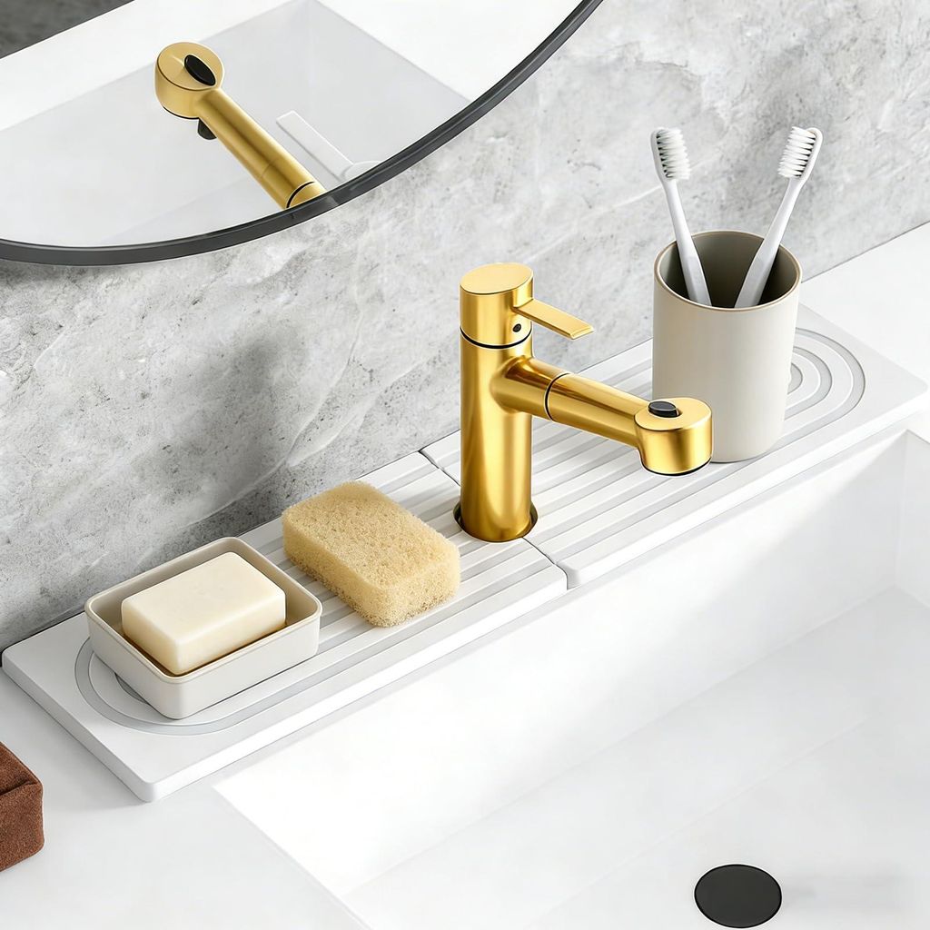 Kieselgur-Wasserhahnmatte, 45 x 10 x 6,35 cm, saugfähige Wasserhahnmatte, Steinschutz für Wasserhähne, rutschfester Spritzschutz für Küche und...