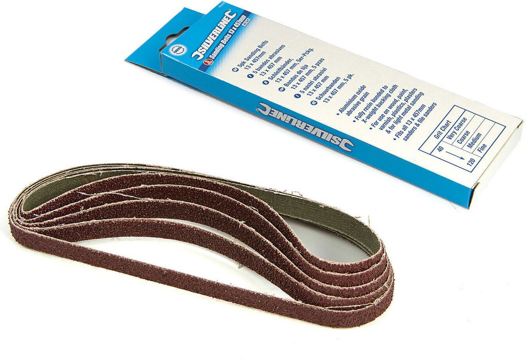 Silverline 740136 Nastri Abrasivi 13x457mm - Grana 80, Confezione Da 5 Pezzi Per Levigatura - Foto 12
