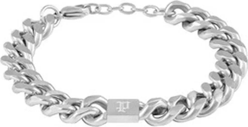 Bracelet Homme Police PEAGB0077901 en Acier Argenté et Noir Mat Tressé
