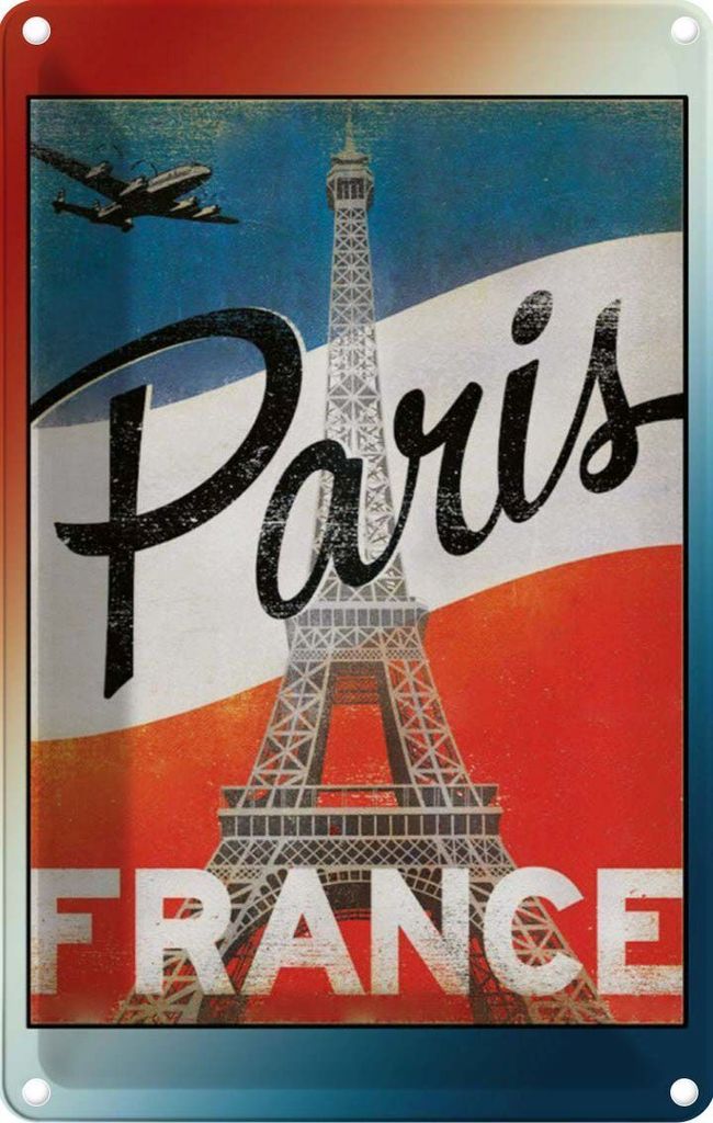vianmo Blechschild 18x12 cm Paris Eiffelturm France Abenteuer Reisen Straße Stadt Urlaub