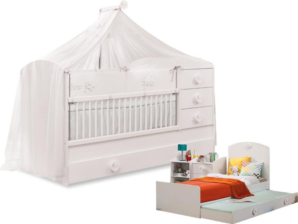 Cilek BABY Baumwolle mitwachsendes Babybett, 80x180 cm