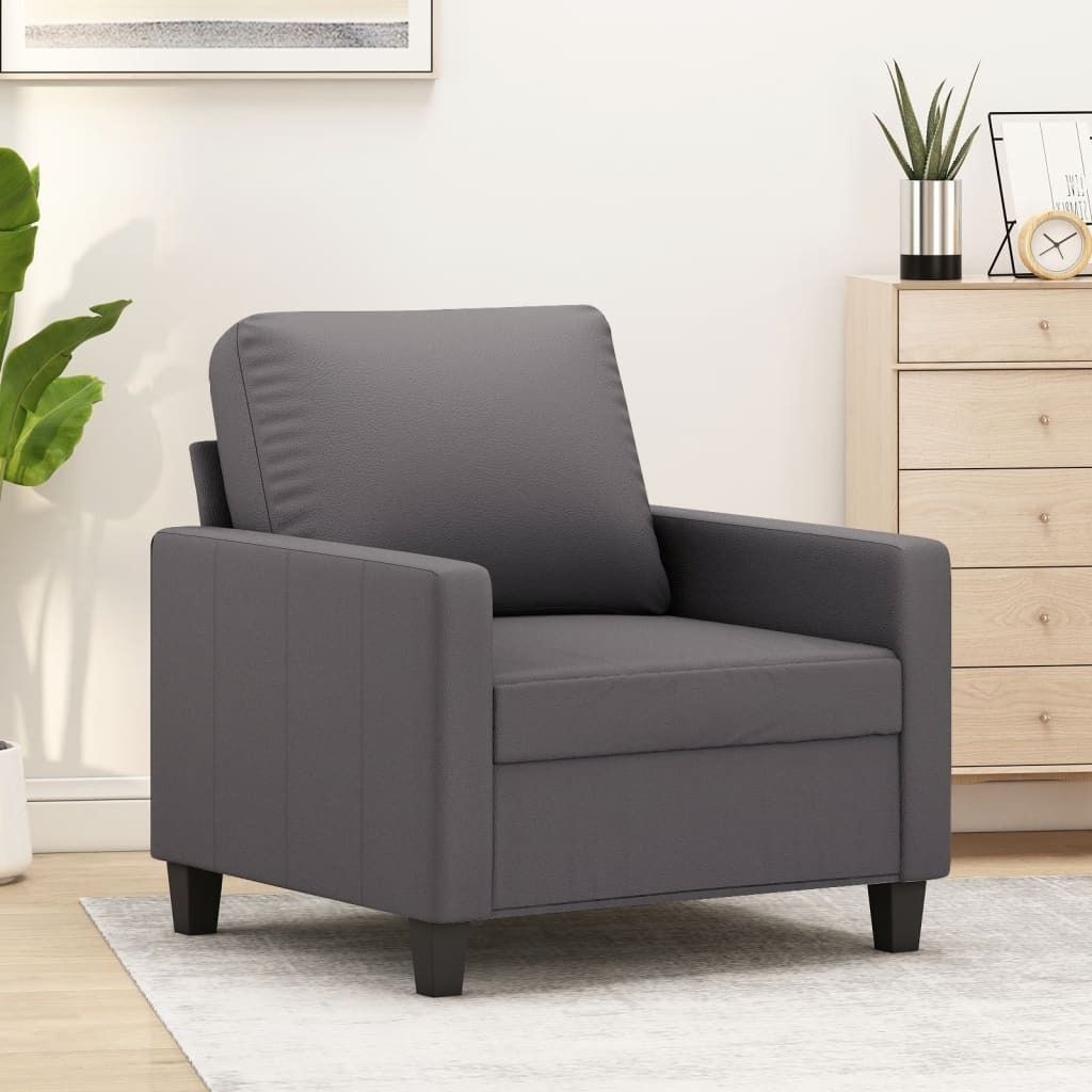 "im Angebot" Sessel Einzelsofa - 1 Person - Grau 60 cm Kunstleder - Klassische Sofas CC16518