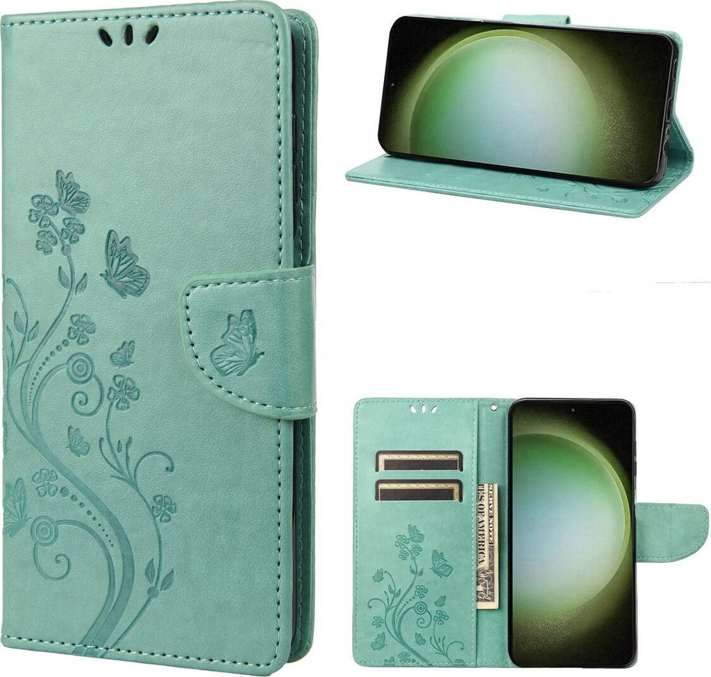 König Design Hülle kompatibel mit Kunstleder Handyhülle - Handy Case Grün