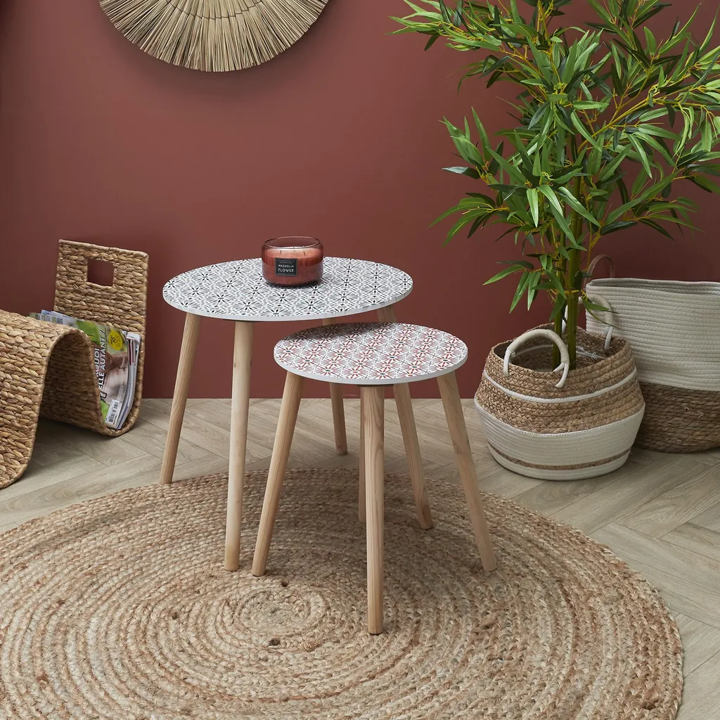 Table d'appoint Gogogne Patio X2 - Lot de 2 Tables de Jardin en Métal Noir
