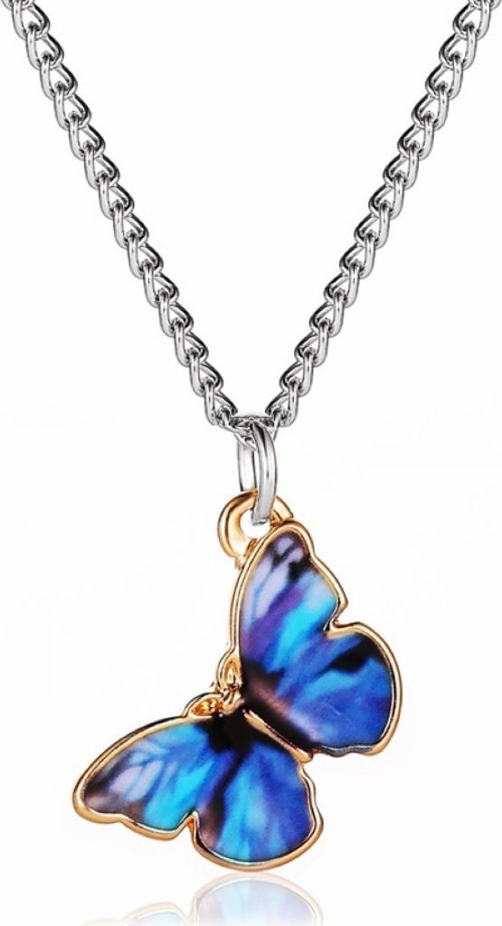 Frauen Mode Gradient Schmetterling Halskette Armband Schlüsselbein Kette Schmuck Geschenk-1