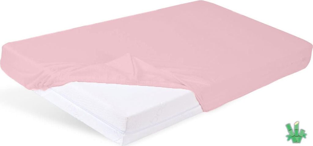 Bambus-Spannbettlaken 80x160x10 Rosa
