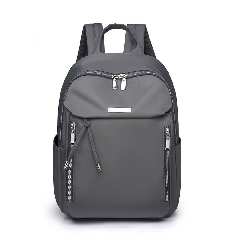 INF Grauer Nylon-Rucksack mit Gepäckgurt Grau