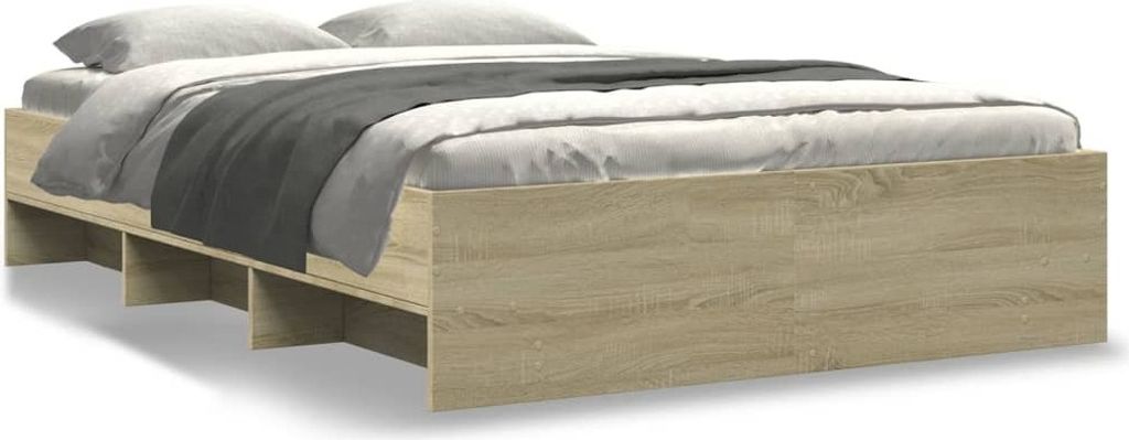 Maison Exclusive - Bettgestell Sonoma-Eiche 135x190 cm Holzwerkstoff