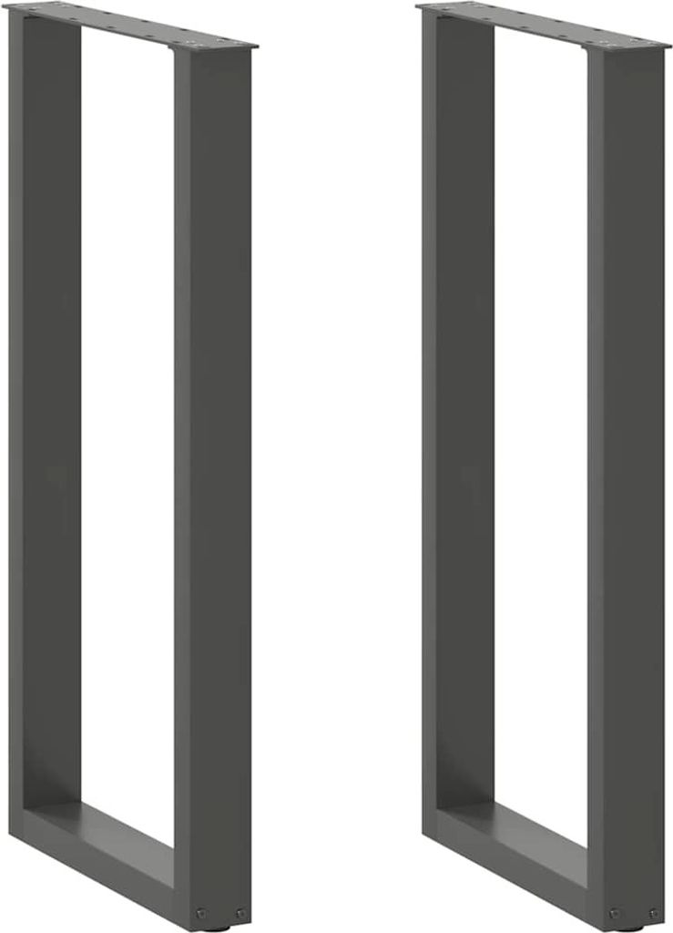Bartischbeine U-Form 2 Stk. Anthrazit 50x(100-101) cm Stahl
